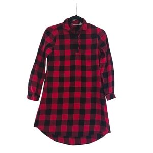 The Children's Place Winter Red & Black Kid Plaid Ruffle Dress Sz 10-12 Holidays